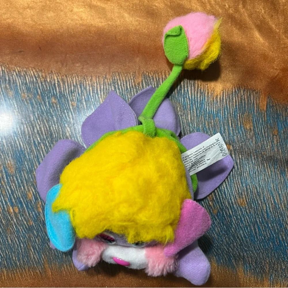 Vintage 1987 Popple Flower plush purple white blue 80s VTG collectible